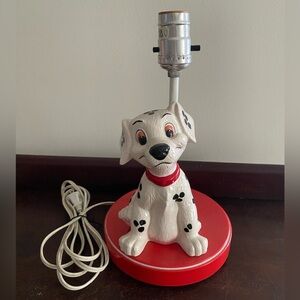 Vintage 101 Dalmatians Puppy Cruella Table Lamp